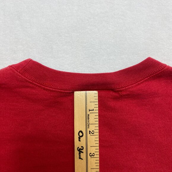VINTAGE Polo Jeans Co Sweatshirt Mens M/L Red Long Sleeve Graphic Pullover 90S - Picture 12 of 12